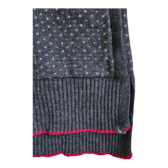 EDDIE BAUER Women's S Sweater Fair Isle Oslo Funnel Neck Gray Red Wool Blend 36" - Picture 8 of 10